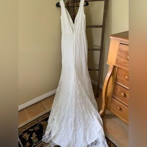 Elegant White Lace Gown